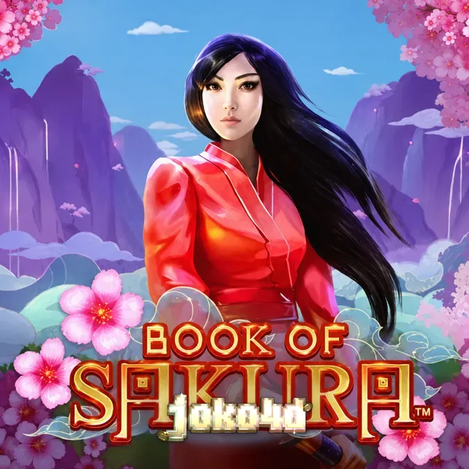 Tampilan visual slot Book of Sakura dengan latar belakang bunga sakura